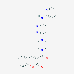 molecular formula C23H20N6O3 B2461660 3-(4-(6-(pyridin-2-ylamino)pyridazin-3-yl)piperazine-1-carbonyl)-2H-chromen-2-one CAS No. 1021115-10-5