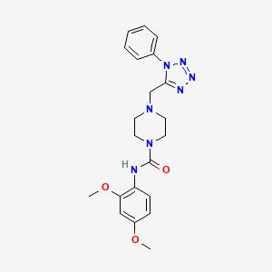 molecular formula C21H25N7O3 B2461674 N-(2,4-dimethoxyphenyl)-4-((1-phenyl-1H-tetrazol-5-yl)methyl)piperazine-1-carboxamide CAS No. 1040651-93-1