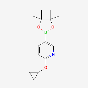 molecular formula C14H20BNO3 B2461685 2-Cyclopropoxy-5-(4,4,5,5-tetramethyl-1,3,2-dioxaborolan-2-YL)pyridine CAS No. 2222333-27-7