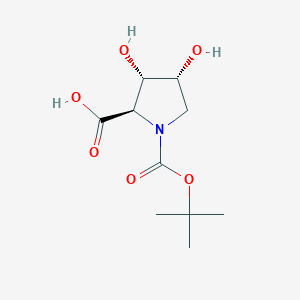 molecular formula C10H17NO6 B2461689 (2R,3S,4R)-3,4-Dihydroxy-1-[(2-methylpropan-2-yl)oxycarbonyl]pyrrolidine-2-carboxylic acid CAS No. 1401521-79-6