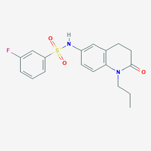 molecular formula C18H19FN2O3S B2461693 3-fluoro-N-(2-oxo-1-propyl-1,2,3,4-tetrahydroquinolin-6-yl)benzenesulfonamide CAS No. 946325-72-0