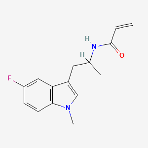 molecular formula C15H17FN2O B2461696 N-[1-(5-Fluoro-1-methylindol-3-yl)propan-2-yl]prop-2-enamide CAS No. 2411308-92-2