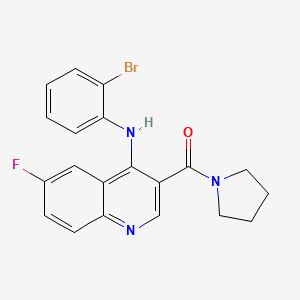 (4-((2-Bromophenyl)amino)-6-fluoroquinolin-3-yl)(pyrrolidin-1-yl)methanone