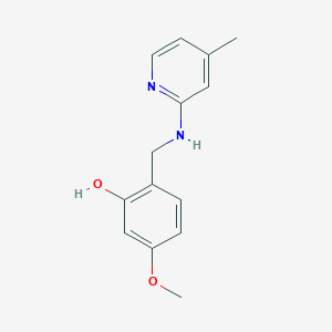 molecular formula C14H16N2O2 B2461705 5-Methoxy-2-{[(4-methylpyridin-2-yl)amino]methyl}phenol CAS No. 306730-32-5