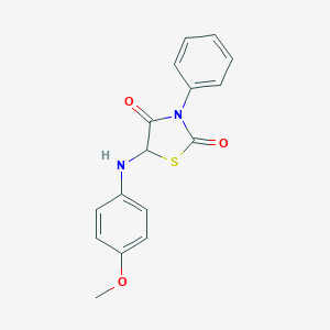 molecular formula C16H14N2O3S B246171 5-(4-Methoxy-phenylamino)-3-phenyl-thiazolidine-2,4-dione 