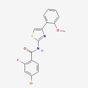 molecular formula C17H12BrFN2O2S B2461716 4-溴-2-氟-N-[4-(2-甲氧基苯基)-1,3-噻唑-2-基]苯甲酰胺 CAS No. 391223-34-0