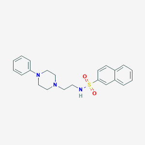 molecular formula C22H25N3O2S B2461718 N-[2-(4-phenylpiperazin-1-yl)ethyl]naphthalene-2-sulfonamide CAS No. 1049432-99-6