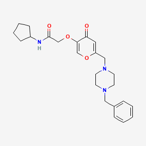 2-((6-((4-benzylpiperazin-1-yl)methyl)-4-oxo-4H-pyran-3-yl)oxy)-N-cyclopentylacetamide
