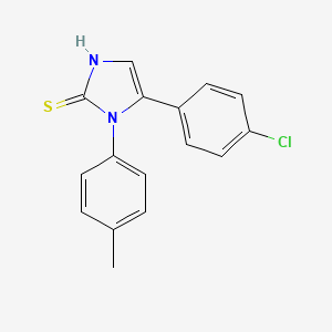 molecular formula C16H13ClN2S B2461727 5-(4-chlorophenyl)-1-(4-methylphenyl)-1H-imidazole-2-thiol CAS No. 793678-91-8