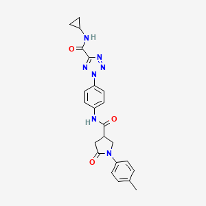 B2461733 N-cyclopropyl-2-(4-(5-oxo-1-(p-tolyl)pyrrolidine-3-carboxamido)phenyl)-2H-tetrazole-5-carboxamide CAS No. 1396683-26-3
