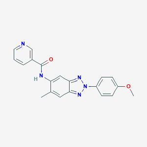 molecular formula C20H17N5O2 B246174 N-[2-(4-甲氧基苯基)-6-甲基-2H-苯并三唑-5-基]-烟酰胺 