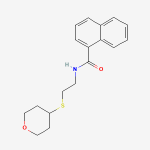 molecular formula C18H21NO2S B2461742 N-(2-((四氢-2H-吡喃-4-基)硫代)乙基)-1-萘酰胺 CAS No. 1903251-05-7