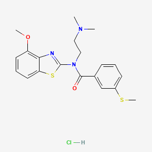molecular formula C20H24ClN3O2S2 B2461744 N-(2-(dimethylamino)ethyl)-N-(4-methoxybenzo[d]thiazol-2-yl)-3-(methylthio)benzamide hydrochloride CAS No. 1216444-65-3