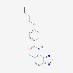 molecular formula C18H19N3O2S B246175 4-butoxy-N-(5-methyl-2,1,3-benzothiadiazol-4-yl)benzamide 