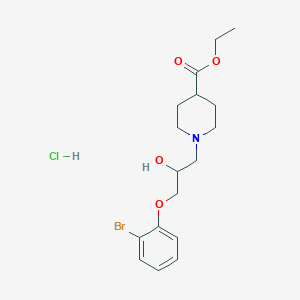molecular formula C17H25BrClNO4 B2461753 Ethyl 1-(3-(2-bromophenoxy)-2-hydroxypropyl)piperidine-4-carboxylate hydrochloride CAS No. 1215564-45-6