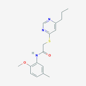 molecular formula C17H21N3O2S B2461754 N-(2-甲氧基-5-甲基苯基)-2-((6-丙基嘧啶-4-基)硫代)乙酰胺 CAS No. 1226432-14-9