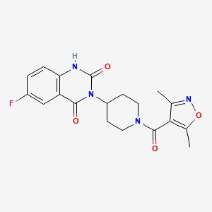 3-(1-(3,5-dimethylisoxazole-4-carbonyl)piperidin-4-yl)-6-fluoroquinazoline-2,4(1H,3H)-dione
