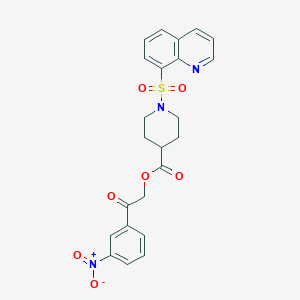 2-(3-Nitrophenyl)-2-oxoethyl 1-(quinolin-8-ylsulfonyl)piperidine-4-carboxylate