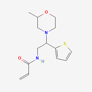 molecular formula C14H20N2O2S B2461765 N-[2-(2-Methylmorpholin-4-yl)-2-thiophen-2-ylethyl]prop-2-enamide CAS No. 2411255-13-3