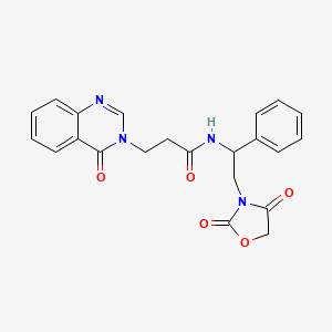 N-(2-(2,4-dioxooxazolidin-3-yl)-1-phenylethyl)-3-(4-oxoquinazolin-3(4H)-yl)propanamide