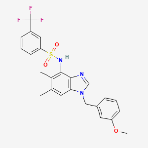 N-[1-(3-methoxybenzyl)-5,6-dimethyl-1H-1,3-benzimidazol-4-yl]-3-(trifluoromethyl)benzenesulfonamide