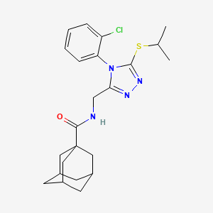 molecular formula C23H29ClN4OS B2461772 N-[[4-(2-chlorophenyl)-5-propan-2-ylsulfanyl-1,2,4-triazol-3-yl]methyl]adamantane-1-carboxamide CAS No. 477302-16-2