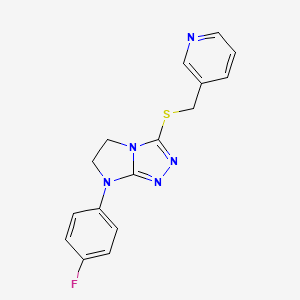 7-(4-fluorophenyl)-3-((pyridin-3-ylmethyl)thio)-6,7-dihydro-5H-imidazo[2,1-c][1,2,4]triazole