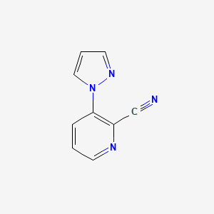 molecular formula C9H6N4 B2461783 3-(1H-吡唑-1-基)吡啶-2-腈 CAS No. 1504980-33-9