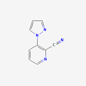 molecular formula C9H6N4 B2461783 3-(1H-pirazol-1-il)piridina-2-carbonitrilo CAS No. 1504980-33-9