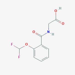 molecular formula C10H9F2NO4 B2461788 2-{[2-(二氟甲氧基)苯基]甲酰胺}乙酸 CAS No. 302806-11-7