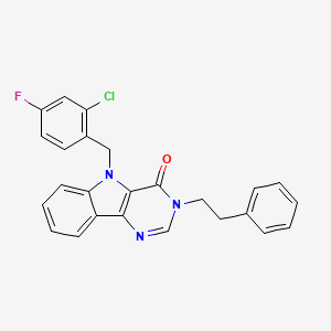 5-(2-chloro-4-fluorobenzyl)-3-phenethyl-3H-pyrimido[5,4-b]indol-4(5H)-one