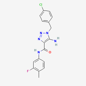 molecular formula C17H15ClFN5O B2461790 5-amino-1-(4-chlorobenzyl)-N-(3-fluoro-4-methylphenyl)-1H-1,2,3-triazole-4-carboxamide CAS No. 865656-01-5