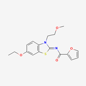 molecular formula C17H18N2O4S B2461794 N-[6-乙氧基-3-(2-甲氧基乙基)-1,3-苯并噻唑-2-亚烷基]呋喃-2-甲酰胺 CAS No. 865161-84-8