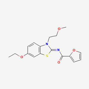 molecular formula C17H18N2O4S B2461794 N-[(2Z)-6-ethoxy-3-(2-methoxyethyl)-2,3-dihydro-1,3-benzothiazol-2-ylidene]furan-2-carboxamide CAS No. 865161-84-8