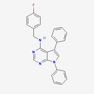 molecular formula C25H19FN4 B2461801 N-(4-フルオロベンジル)-5,7-ジフェニル-7H-ピロロ[2,3-d]ピリミジン-4-アミン CAS No. 477226-19-0