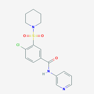 molecular formula C17H18ClN3O3S B2461803 4-chloro-3-(piperidin-1-ylsulfonyl)-N-(pyridin-3-yl)benzamide CAS No. 890612-85-8