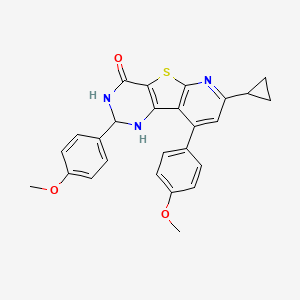 molecular formula C26H23N3O3S B2461823 7-cyclopropyl-2,9-bis(4-methoxyphenyl)-2,3-dihydropyrido[3',2':4,5]thieno[3,2-d]pyrimidin-4(1H)-one CAS No. 850782-30-8