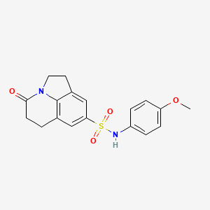 molecular formula C18H18N2O4S B2461824 N-(4-甲氧基苯基)-4-氧代-1,2,5,6-四氢-4H-吡咯并[3,2,1-ij]喹啉-8-磺酰胺 CAS No. 898435-90-0