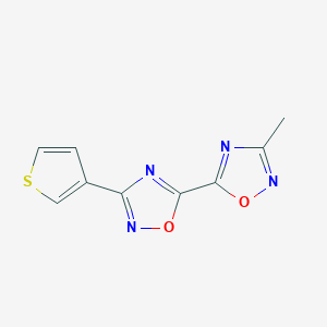 molecular formula C9H6N4O2S B2461842 3-Methyl-3'-(3-thienyl)-5,5'-bi-1,2,4-oxadiazole CAS No. 1823851-83-7