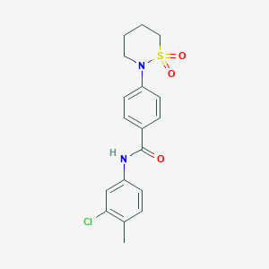 N-(3-chloro-4-methylphenyl)-4-(1,1-dioxothiazinan-2-yl)benzamide