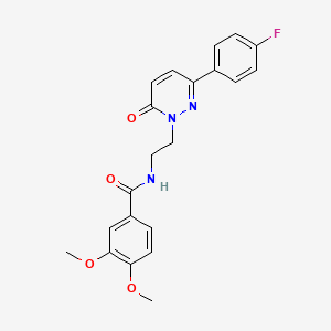 molecular formula C21H20FN3O4 B2461846 N-(2-(3-(4-氟苯基)-6-氧代嘧啶并[1,6-b]嘧啶-1(6H)-基)乙基)-3,4-二甲氧基苯甲酰胺 CAS No. 921850-14-8