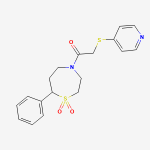 1-(1,1-Dioxido-7-phenyl-1,4-thiazepan-4-yl)-2-(pyridin-4-ylthio)ethanone