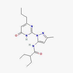 2-ethyl-N-(3-methyl-1-(6-oxo-4-propyl-1,6-dihydropyrimidin-2-yl)-1H-pyrazol-5-yl)butanamide