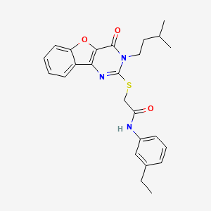 N-(3-ethylphenyl)-2-{[3-(3-methylbutyl)-4-oxo-3,4-dihydro[1]benzofuro[3,2-d]pyrimidin-2-yl]sulfanyl}acetamide