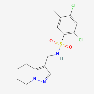 molecular formula C15H17Cl2N3O2S B2461876 2,4-dichloro-5-methyl-N-((4,5,6,7-tetrahydropyrazolo[1,5-a]pyridin-3-yl)methyl)benzenesulfonamide CAS No. 2034246-09-6