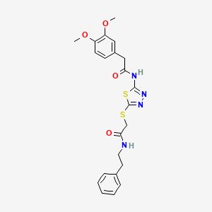 B2461878 2-(3,4-dimethoxyphenyl)-N-(5-((2-oxo-2-(phenethylamino)ethyl)thio)-1,3,4-thiadiazol-2-yl)acetamide CAS No. 887209-00-9