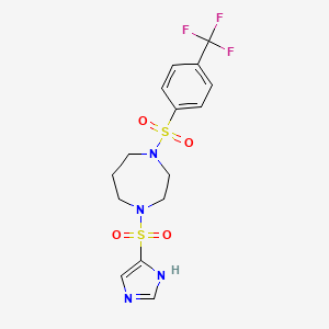 molecular formula C15H17F3N4O4S2 B2461879 1-((1H-imidazol-4-yl)sulfonyl)-4-((4-(trifluoromethyl)phenyl)sulfonyl)-1,4-diazepane CAS No. 1903887-89-7