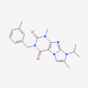 molecular formula C20H23N5O2 B2461886 4,7-Dimethyl-2-[(3-methylphenyl)methyl]-6-propan-2-ylpurino[7,8-a]imidazole-1,3-dione CAS No. 878730-92-8