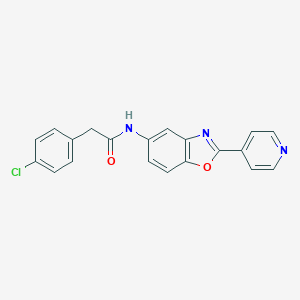 molecular formula C20H14ClN3O2 B246189 2-(4-chlorophenyl)-N-(2-pyridin-4-yl-1,3-benzoxazol-5-yl)acetamide 