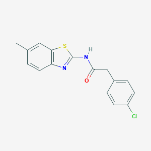 2-(4-chlorophenyl)-N-(6-methyl-1,3-benzothiazol-2-yl)acetamide